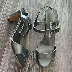 Manolo Blahnik Silver/gunmetal Sandals
